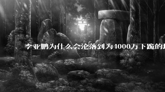 李亚鹏为什么会沦落到为4000万下跪的地步？